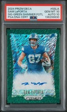 2024  PRIZM DECA SIGNATURES SAM LaPORTA GREEN SHIMMER FOTL 3/25
