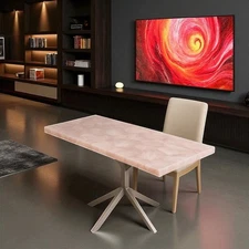 24"x15" Rectangle Rose Quartz Table Top Living Room Furniture Modern Cafe Decors