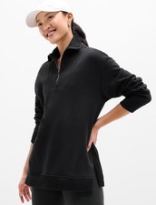 Athleta Cozy karma 1/2 zip sweatshirt- xs- black- nwt