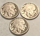 Three  (3) 1925 S  Buffalo Nickel s MIXED GRADES NO RESERVE  *J1962