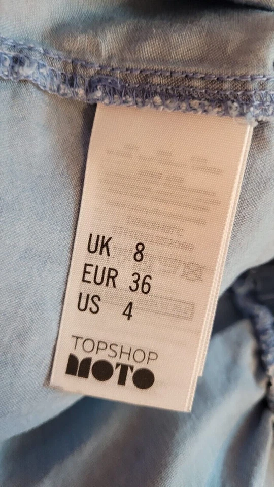 Женские синие комбинезоны Topshop Moto 100% Lyocell без рукавов с эластичной талией размер 8 - Изображение 4 из 4