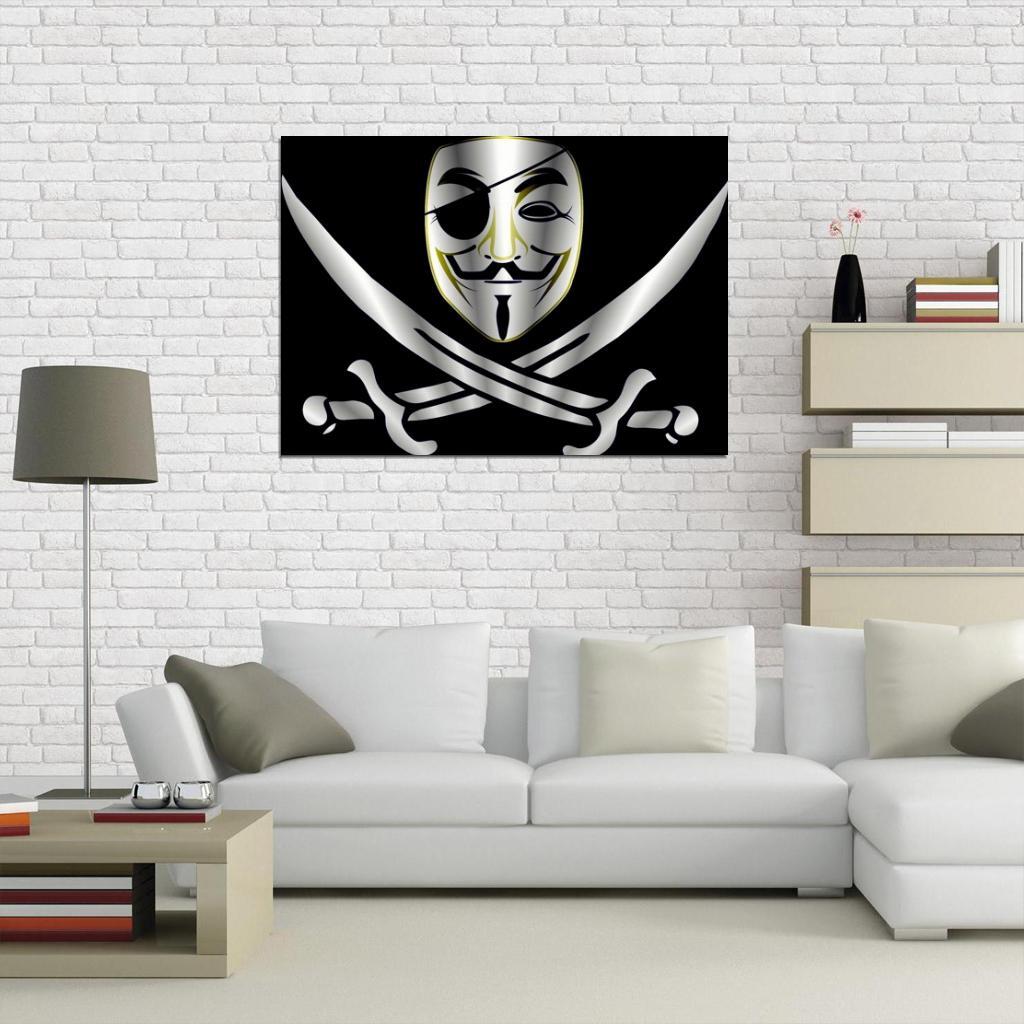 KIWISTAR Anonymous Maske Wandtattoo – Guy Fawkes Motiv, Selbstklebend, In 6 Größen, Für Wand, Tür & Möbel