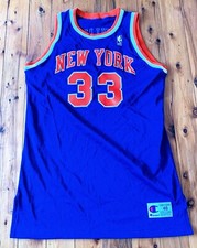 Champion Patrick Ewing New York Knicks Jersey 48 NBA Gold Logo