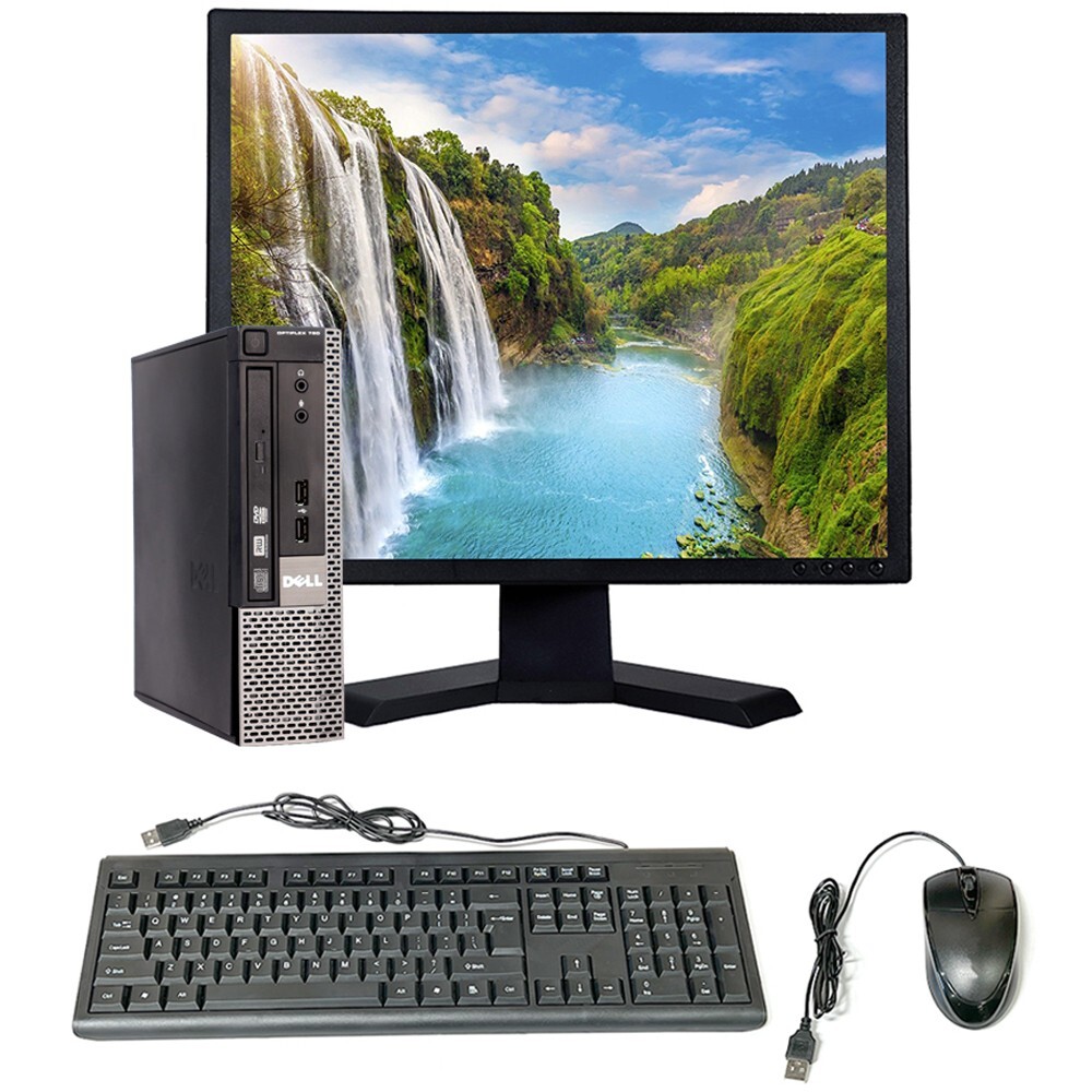 ☘️DELL☘️ Dell Desktop i5 Computer PC USFF 8GB RAM 640GB HDD 19in LCD