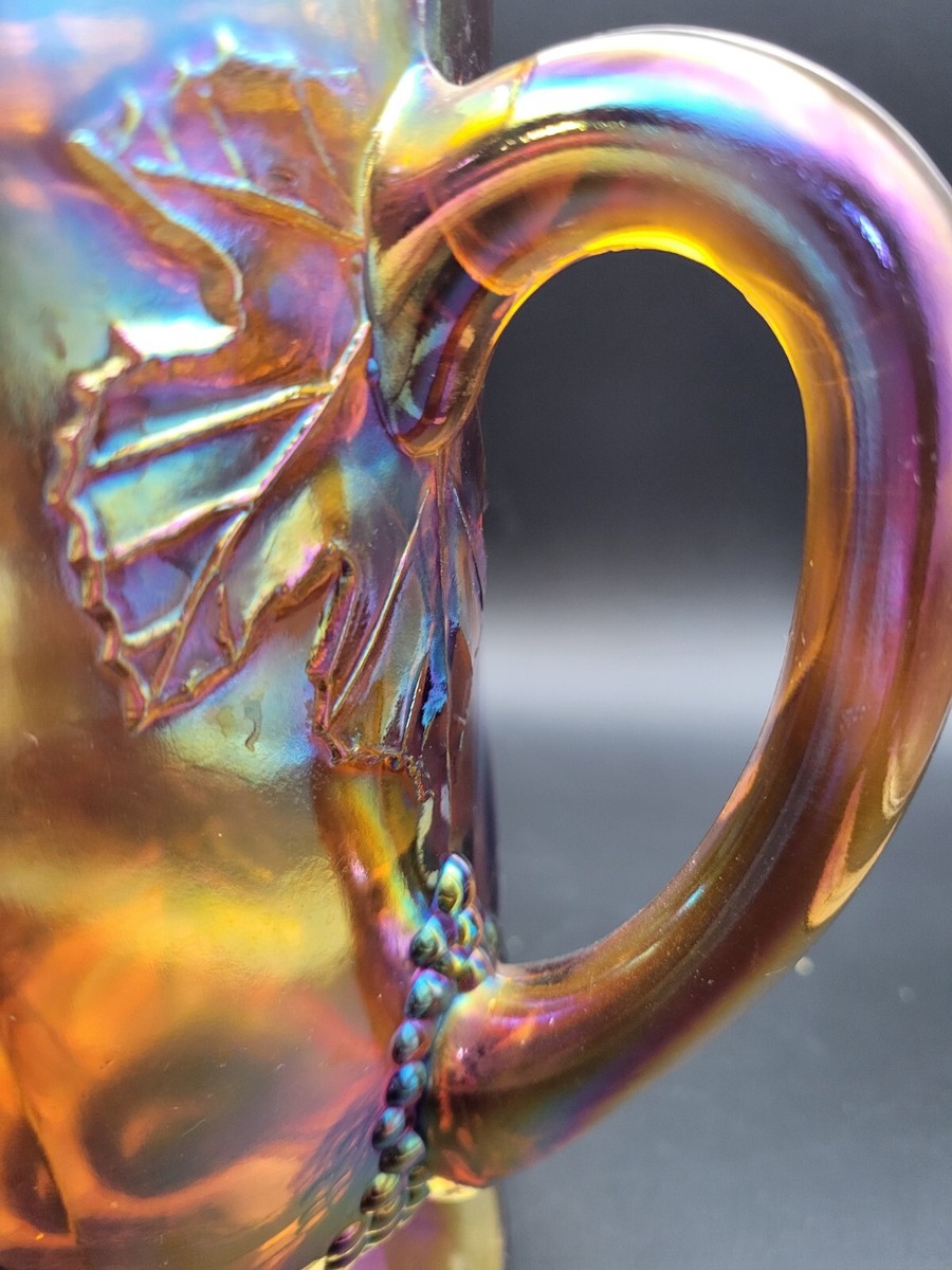 Vintage Indiana Glass Amber Gold Carnival Pitcher Large Harvest