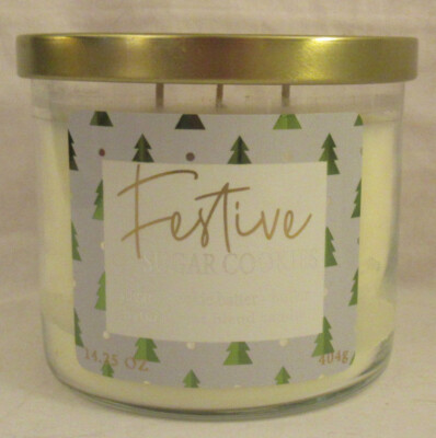 Kirkland's 14.5 oz Jar 3-Wick Candle Natural Wax Blend FESTIVE SUGAR COOKIES