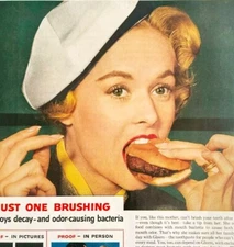1958 Gleem Toothpaste Advertisement Life Magazine Dental Hygiene Woman HM2X