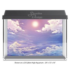 Sunny Painted Sky Blue Polyester Fish Tank Glass Backdrop Aquarium Background