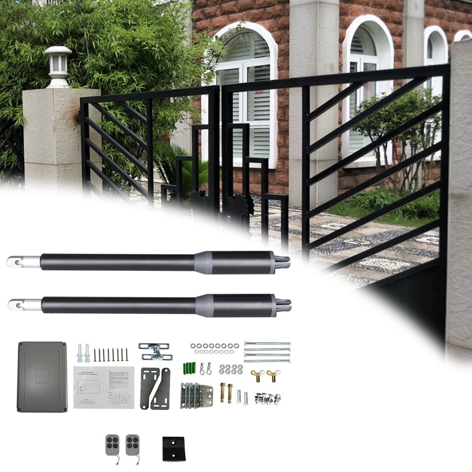 New Automatic Arm Dual Swing Gate Opener Heavy Duty Kit Electric Remote