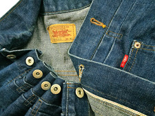 HOT VTG 80s REPRO 1940 Men's LEVI'S 70701 BIG E SELVEDGE Denim JACKET Jeans 40 L