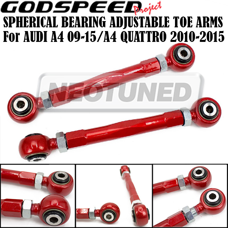 For Audi A4 09-15 / A4 Quattro 10-15 Godspeed Adjustable Rear Toe Control Arms