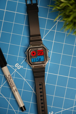 ''Pepsi'' Casio World Time Illuminator Royale AE-1200WHD Digital Blue / Red Mod