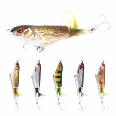 1Pc Wobbler Popper Floating Rotating Tail 11cm/15.3g Fishing Lure Topwater Bait