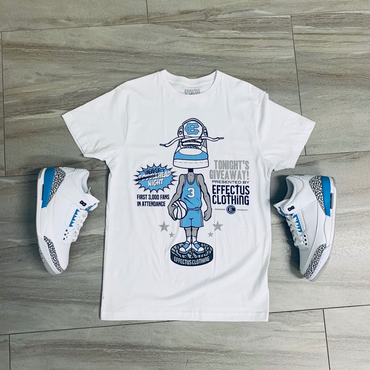 Shirt To Match Jordan 3 Retro Unc_Pe White/Cement T-Shirt Shirt To Match Jordan 3 Retro Unc_Pe White/Cement T-Shirt