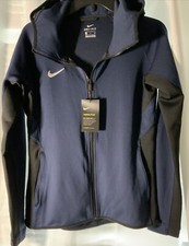 Womens Nike Therma Flex Dri Fit Full Zip Jacket Hoodie Stretch Blue/Black Size S