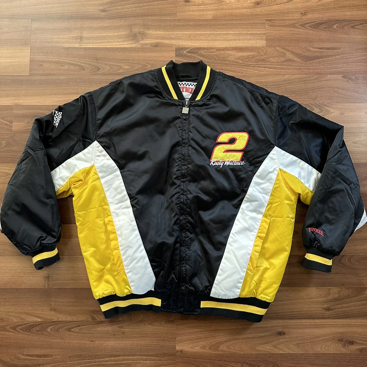 Vintage Nutmeg #2 Rusty Wallace Nascar Racing Jacket Sz XL Embroidered