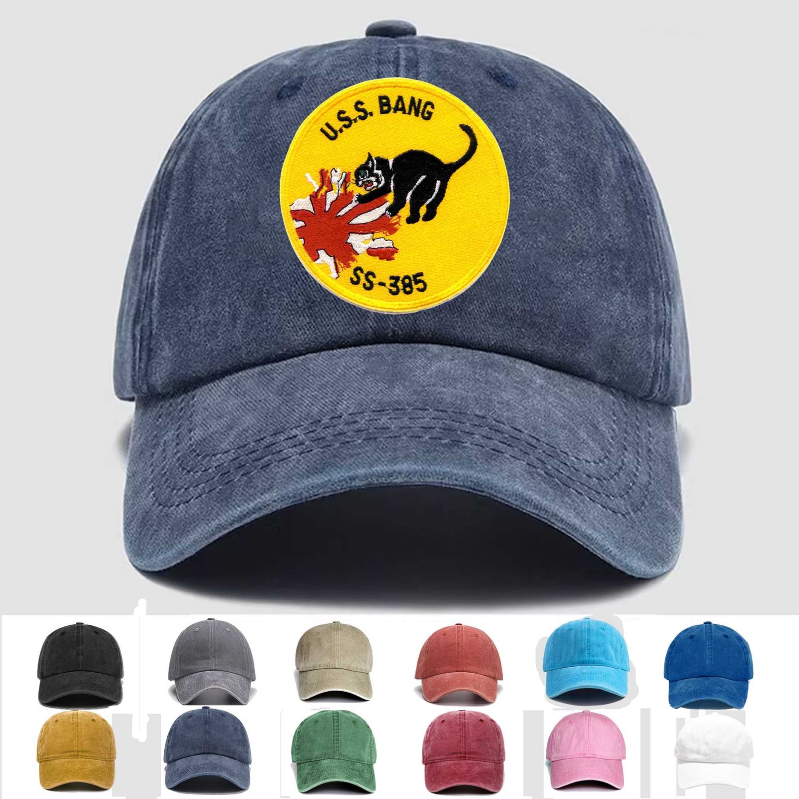 Custom Embroidered Hat SS-385A USS Bang, Veteran Cap, Trucker Hat, Gift Idea