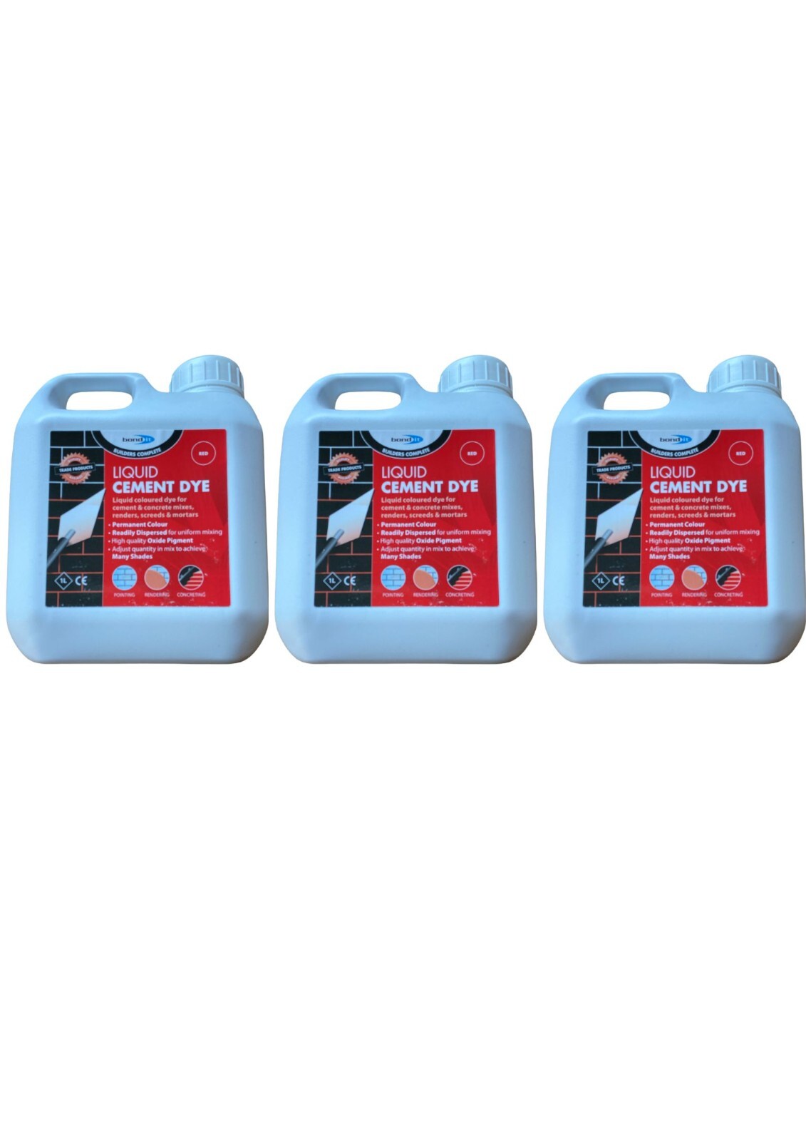 Bond It 1 Litre Red Liquid Cement Dye Pigment Mortar Tone Brick Colour Render - Image 4