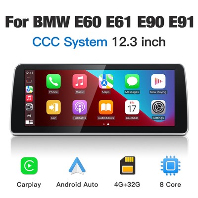 12.3'' Android Car Stereo 4+32 GPS CarPlay for BMW 5 Series E60 2005-2008 CCC
