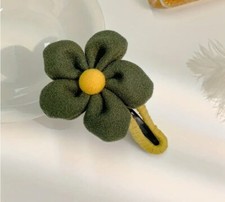Green Yellow Floral Fabric Hair Claw Hair Clip Non Slip All Hair Types Strong