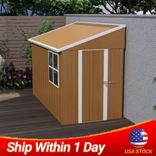 8'x4' Storage Shed Outdoor Metal Tool Shed with Lockable Doors for Patio,Lawn