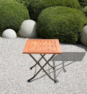 Garden Pleasure Garten Beistelltisch 45x45 cm Klapptisch Holztisch Gartentisch - Bild 1 von 4