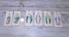 6~Vintage~Religious~Bookmarker~Junk Journal~Linen Cardstock~Gift~Hang~Tags