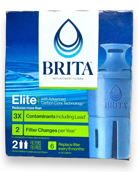 Brita Longlast Replacement Filters for Pitchers Dispensers 2 Count (Damaged Box)