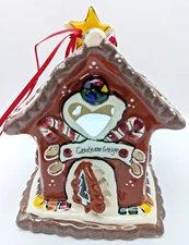 NEW Blue Sky Clayworks Christmas CANDY CANE COTTAGE Tea Light Candle House NWT