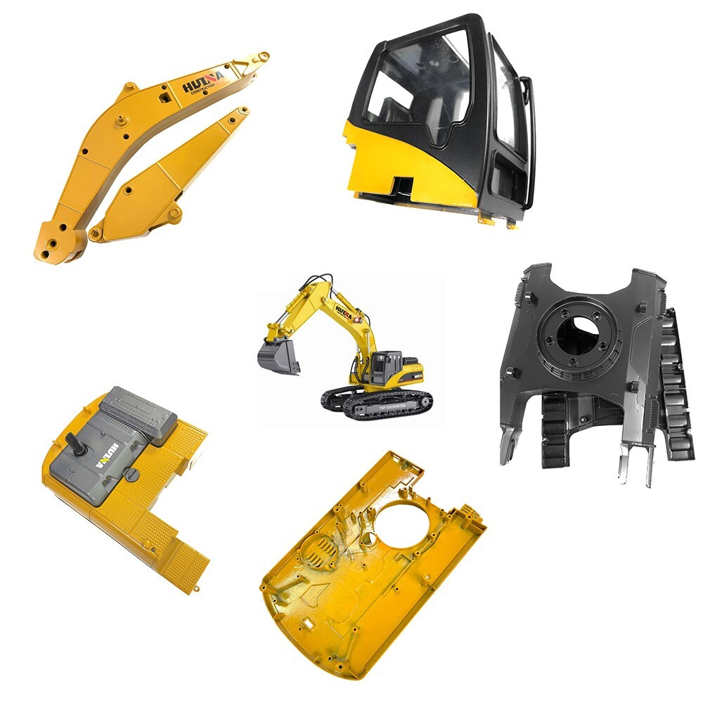 Upgrade Your Huina 1580 RC Excavator with a Durable Metal Arm Body Cover Bottom Plate