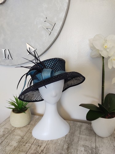 Womens Jacques Vert Wedding Hat Navy 
