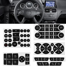 Button Stickers Interior Decals Compatible with 2008-2014 W204 C250 C350 E-Class