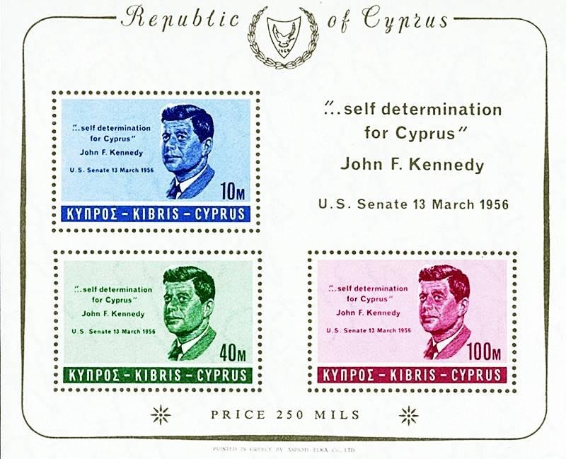 CYPRUS 1965 KENNEDY S/S MNH **