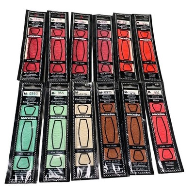 Madeira Embroidery Floss Set of 12 Colors 10m Each Mixed Shades Cotton & Polyest
