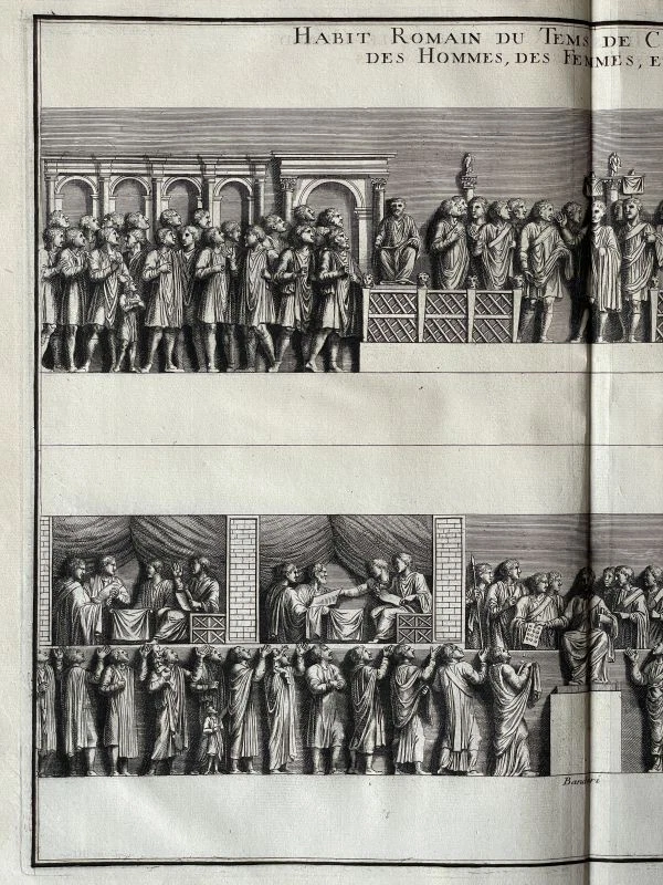 Habit Romain du Tems de Constantin le Grand Kupferstich Montfaucon Tome III 1722 - Bild 3 von 4