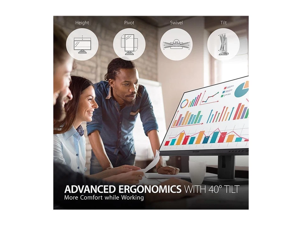 ViewSonic VG2456 24 Inch 1080p Monitor with USB 3.2 Type C Docking Built-In - Image 3 of 4