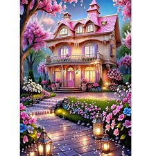 European Cottage 5D Diamond Painting Kit for Adults 12 x 16 Inch