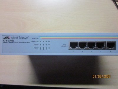 Allied Telesyn AT-FS705L Fast Ethernet Network Switch 5-Port 10Base-T/100Base-TX