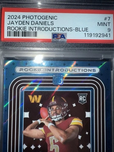 Jayden Daniels 2024 Panini Photogenic Rookie Introductions Blue  /99 PSA 9