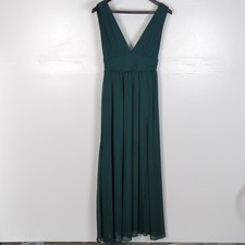 Lulu's Plunging V-neck Full Length Dress
