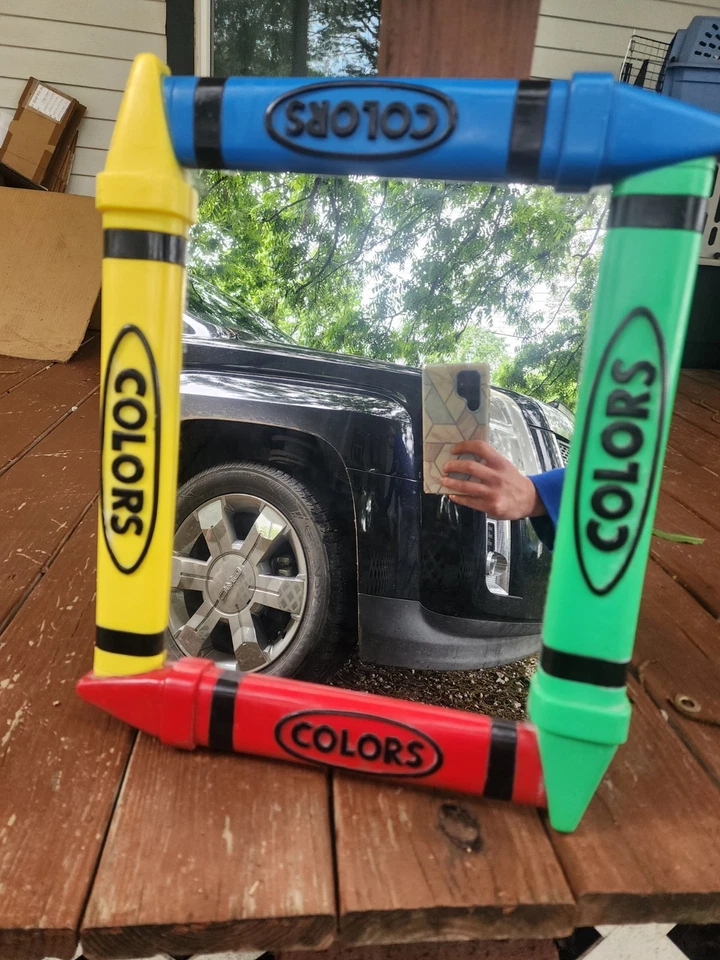 Marco de pared arte color primario crayón crayola vintage raro 17"x14" decoración de habitación para niños Foto 3 de 4