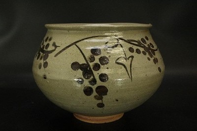 Nishioka Koju Karatsu Glas groß Keramik Pottery signiert Box japanische Vase
