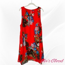 VINCE CAMUTO Woman Dress  Tropical Layered Top Chiffon Attached Camisole Sz XL