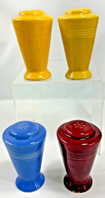 4 Homer Laughlin Harlequin Salt & Pepper Shakers *please read*