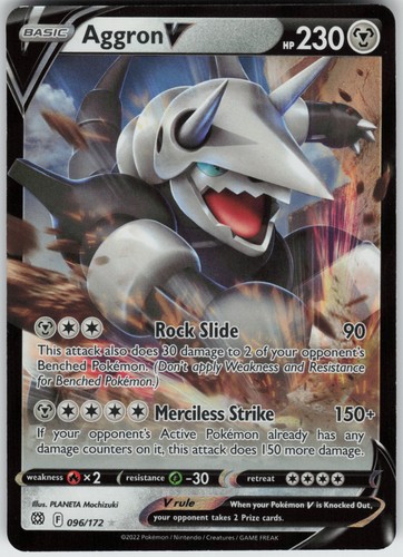 Foil Aggron V 096/172 SWSH09: Brilliant Stars Ultra Rare NM