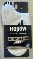 New Hollow Alpaca Compression Ankle Socks White Medium Men 6-9 Women 7-9.5