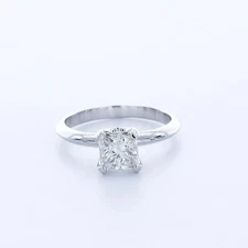 Solitaire Engagement Ring Platinum 1.05 Carat Princess Lab-Grown Diamond E VS2
