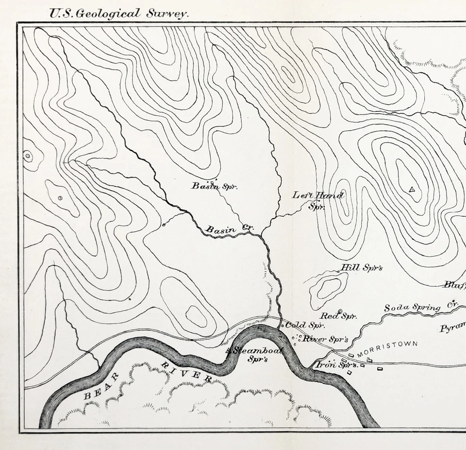TERRITORIO IDAHO 1878 - SODA SPRINGS Mapa ORIGINAL Bear River - Morristown Foto 2 de 3