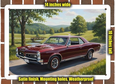 Metal Sign - 1967 Pontiac GTO 2 Oil Painting - 14x10