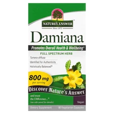 Nature s Answer Damiana Leaf 800 mg 90 Vegetarian Capsules Cruelty-Free, Kosher,